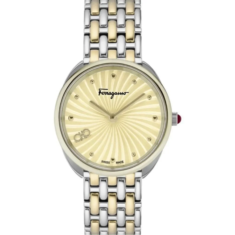 ✨ Salvatore Ferragamo Two-Tone Watch - 34mm - New with Tags, Comes in Box